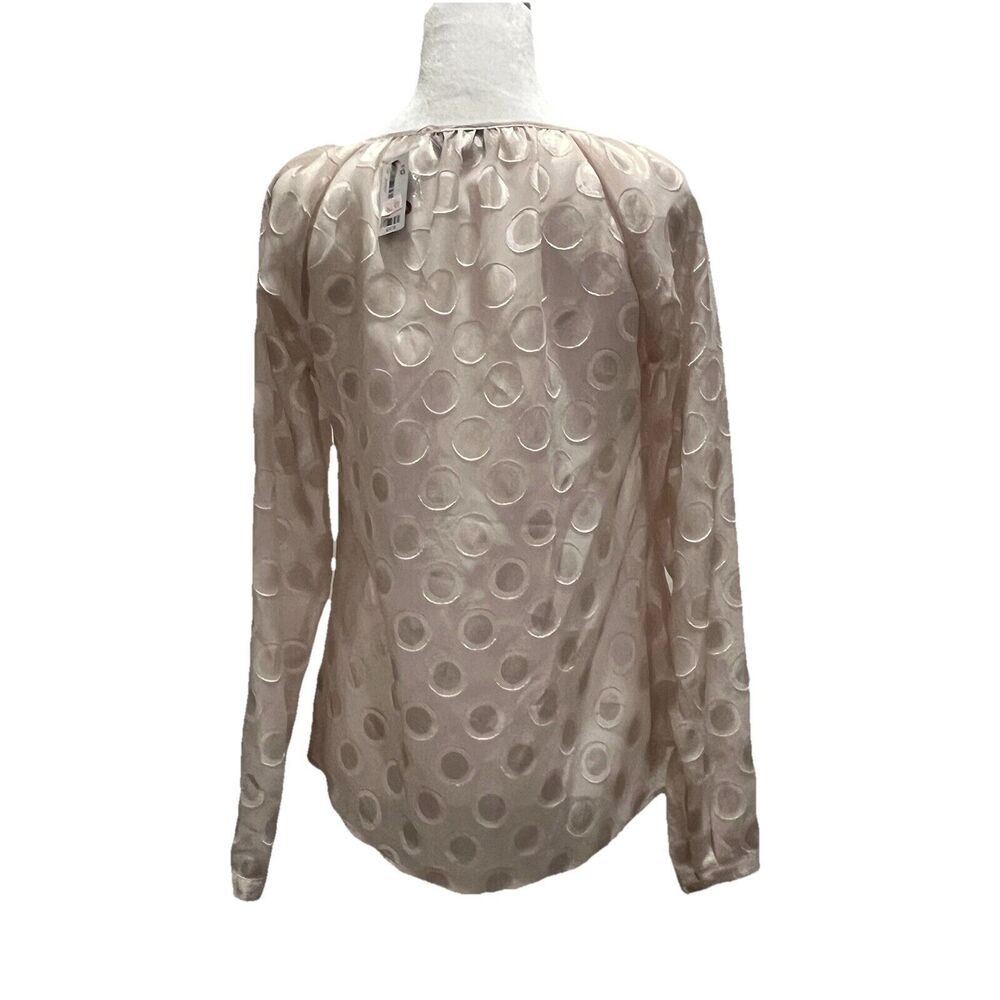 The Limited NWT Women's Polka Dot Tunic Top Shimmer Sheer Ballet Core Pink XS - Picture 3 of 12